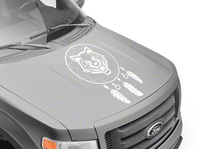 SEC10 Dream Catcher Wolf Hood Decal; White (Universal; Some Adaptation May Be Required)