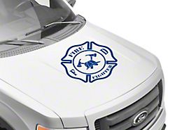 SEC10 Fire Fighter Hood Decal; Blue (Universal; Some Adaptation May Be Required)