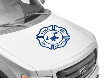 SEC10 Fire Fighter Hood Decal; Blue (Universal; Some Adaptation May Be Required)