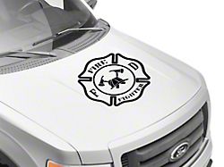 SEC10 Fire Fighter Hood Decal; Gloss Black (Universal; Some Adaptation May Be Required)