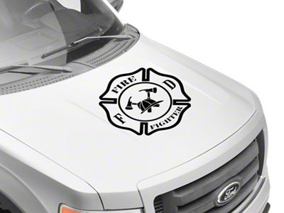 SEC10 Fire Fighter Hood Decal; Gloss Black (Universal; Some Adaptation May Be Required)