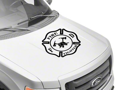 SEC10 Fire Fighter Hood Decal; Matte Black (Universal; Some Adaptation May Be Required)