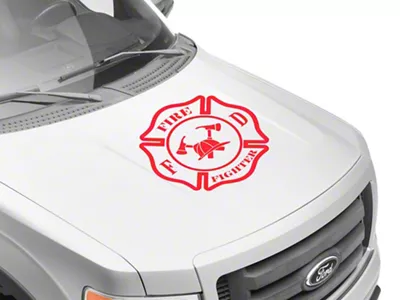 SEC10 Fire Fighter Hood Decal; Red (Universal; Some Adaptation May Be Required)