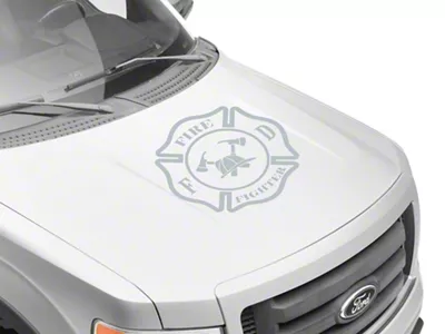 SEC10 Fire Fighter Hood Decal; Silver (Universal; Some Adaptation May Be Required)