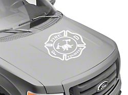 SEC10 Fire Fighter Hood Decal; White (Universal; Some Adaptation May Be Required)