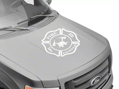 SEC10 Fire Fighter Hood Decal; White (Universal; Some Adaptation May Be Required)