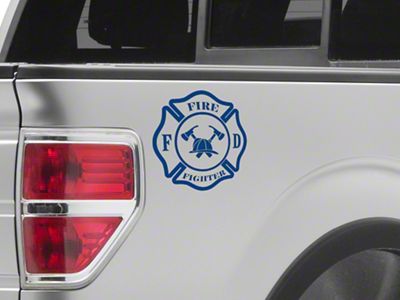 SEC10 Fire Fighter Small Decal; Blue (Universal; Some Adaptation May Be Required)