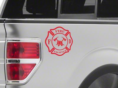 SEC10 Fire Fighter Small Decal; Red (Universal; Some Adaptation May Be Required)