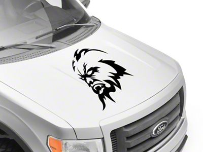 SEC10 Sasquatch Hood Decal; Gloss Black (Universal; Some Adaptation May Be Required)