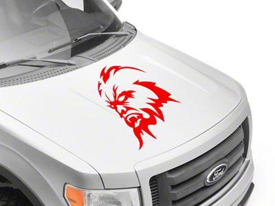 SEC10 Sasquatch Hood Decal; Red (Universal; Some Adaptation May Be Required)