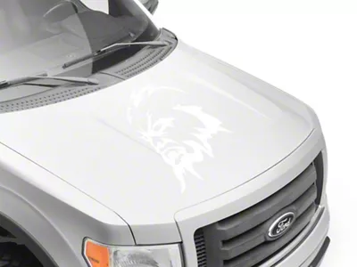 SEC10 Sasquatch Hood Decal; White (Universal; Some Adaptation May Be Required)