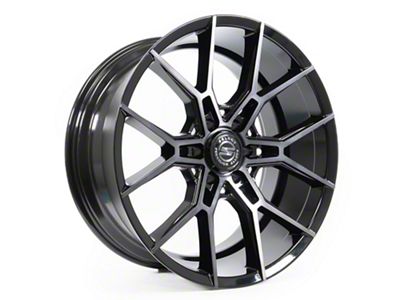 Select Precision Alloys Alpine Glossy Black with Brushed DDT Face Clear 6-Lug Wheel; 22x10; 30mm Offset (09-14 F-150)