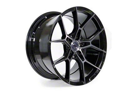 Select Precision Alloys Alpine Glossy Black with Brushed DDT Face Clear 5-Lug Wheel; 20x10.5; 38mm Offset (87-90 Dakota)