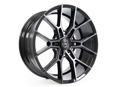 Select Precision Alloys Alpine Glossy Black with Brushed DDT Face Clear 6-Lug Wheel; 24x10; 25mm Offset (24-25 Ranger)