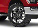 Carroll Shelby Wheels CS45 Black with Hyper Silver Inserts 6-Lug Wheel; 20x9; 12mm Offset (21-25 F-150)
