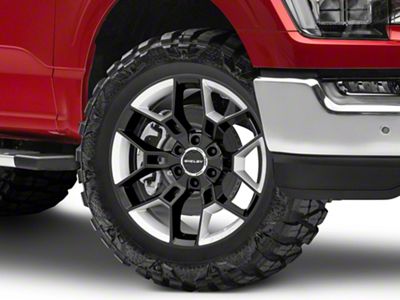 Carroll Shelby Wheels CS45 Black with Hyper Silver Inserts 6-Lug Wheel; 20x9; 12mm Offset (21-25 F-150)
