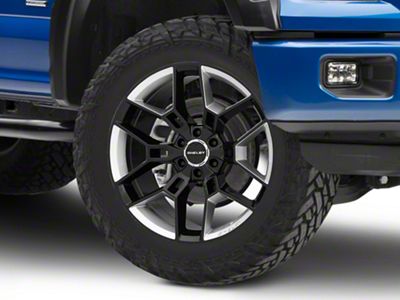 Carroll Shelby Wheels CS45 Gloss Black with Hyper Silver Inserts 6-Lug Wheel; 22x9.5; 12mm Offset (15-20 F-150)