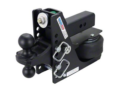 Shocker Hitch 12K Max Black Air Hitch and Black Combo Ball Mount for 2.50-Inch Receiver Hitch; 0.50 to 4.50-Inch Drop (Universal; Some Adaptation May Be Required)