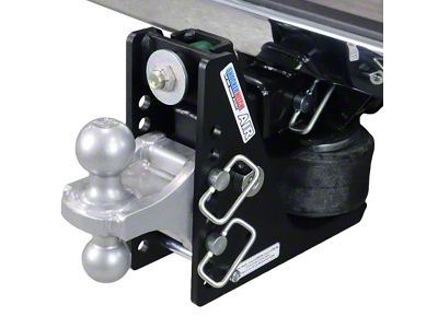 Shocker Hitch 12K Max Black Air Hitch and Silver Combo Ball Mount for 2-Inch Receiver Hitch; 0.50 to 4.50-Inch Drop (Universal; Some Adaptation May Be Required)