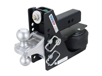 Shocker Hitch 12K Max Black Air Hitch and Silver Combo Ball Mount for 2.50-Inch Receiver Hitch; 0.50 to 4.50-Inch Drop (Universal; Some Adaptation May Be Required)