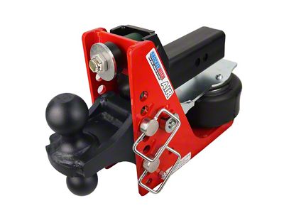 Shocker Hitch Air Ride Receiver Hitch and Black Combo Ball Mount for 2.50-Inch Receiver Hitch; 0.50 to 4.50-Inch Drop (Universal; Some Adaptation May Be Required)