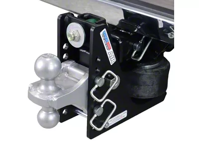 Shocker Hitch 12K Max Black Air Hitch and Silver Combo Ball Mount for 2-Inch Receiver Hitch; 0.50 to 4.50-Inch Drop (Universal; Some Adaptation May Be Required)