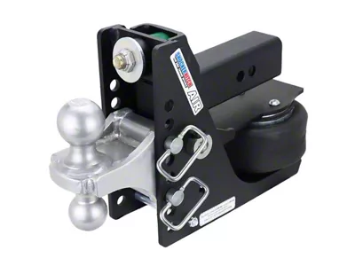 Shocker Hitch 12K Max Black Air Hitch and Silver Combo Ball Mount for 2.50-Inch Receiver Hitch; 0.50 to 4.50-Inch Drop (Universal; Some Adaptation May Be Required)