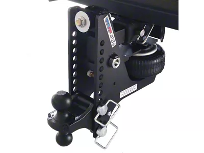 Shocker Hitch HD 20K Max Black Super Drop Air Hitch and Black Combo Ball Mount for 2.50-Inch Receiver Hitch; 0.50 to 4.50-Inch Drop (Universal; Some Adaptation May Be Required)