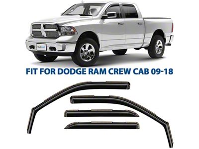 in-Channel Window Deflectors (09-18 RAM 3500 Crew Cab, Mega Cab)