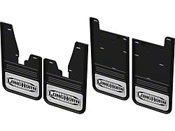 No-Drill Mud Flaps with Laramie Longhorn Logo; Front and Rear (19-26 RAM 3500 SRW w/ OE Fender Flares)