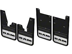 No-Drill Mud Flaps with RAM Text Logo; Front and Rear (19-26 RAM 3500 SRW w/ OE Fender Flares)