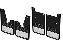 No-Drill Mud Flaps with Stainless Plate; Front and Rear (19-26 RAM 3500 SRW w/ OE Fender Flares)