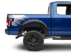 SEC10 Shredded Rear Bed Accent Decal; Silver (15-20 F-150)