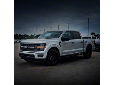 Sick Diesel Center LED Grille Lights; Smoked Amber; Black Frame (24-25 F-150 STX, XLT)