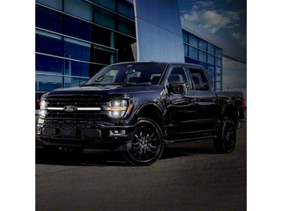 Sick Diesel Center LED Grille Lights; Smoked; Silver Frame (24-25 F-150 STX, XLT)