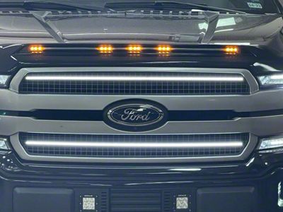 Sick Diesel Ghost LED Grille Lights with Plug and Play Harness; Smoked; Black Frame (18-20 F-150 Limited, Platinum)