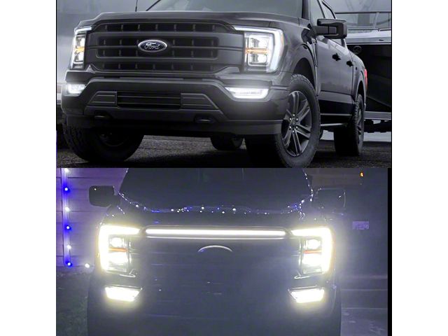 Sick Diesel LED Grille Light Power Bar with Plug and Play Harness; Black Frame (21-23 F-150 Lariat)