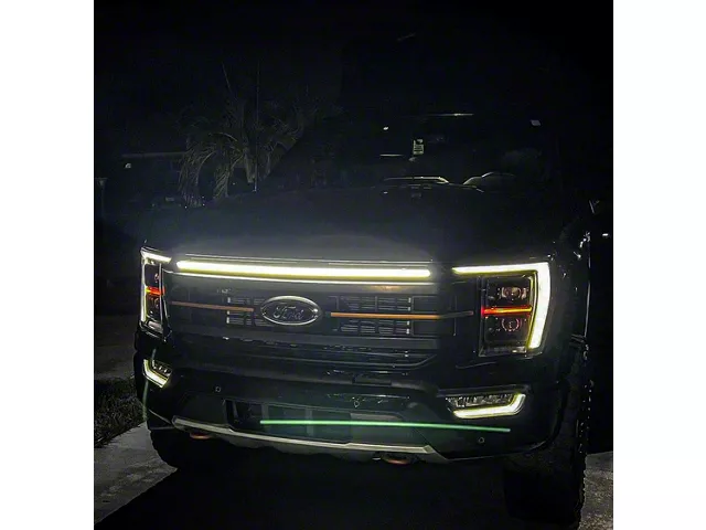 Sick Diesel LED Grille Lights with Plug and Play Harness; Black Frame (21-23 F-150 Tremor)