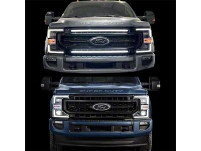 Sick Diesel LED Grille Lights; Black Frame (20-22 F-250 Super Duty Lariat, XL)