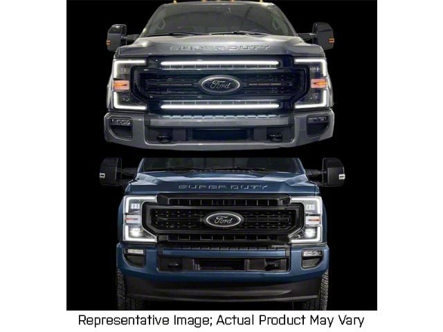 Sick Diesel LED Grille Lights with Plug and Play Harness; Silver Frame (20-22 F-250 Super Duty Lariat, XL)