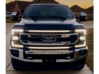 Sick Diesel LED Grille Lights with Plug and Play Harness; Silver Frame (2020 F-250 Super Duty King Ranch, Platinum, XLT)