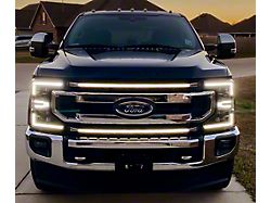 Sick Diesel LED Grille Lights; Silver Frame (2020 F-250 Super Duty King Ranch, Platinum, XLT)