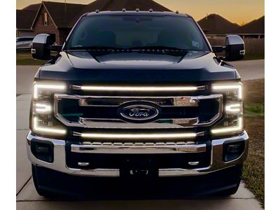 Sick Diesel LED Grille Lights; Silver Frame (2020 F-250 Super Duty King Ranch, Platinum, XLT)