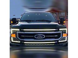 Sick Diesel Non High Flow LED Grille Lights; Silver Frame (21-22 F-250 Super Duty King Ranch, Platinum, XLT)