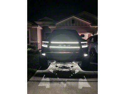 Sick Diesel Amber LED Grille Light Power Bar with Smoked Lens and Plug and Play Harness (21-24 RAM 1500 TRX)