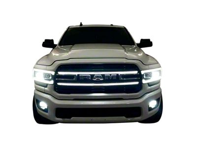 Sick Diesel LED Grille Accent Lights; with Plug and Play Harness; Smoked; Silver Frame (19-22 RAM 2500 Laramie)