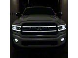 Sick Diesel LED Grille Lights with Plug and Play Harness; Silver Frame (19-24 RAM 3500 Laramie)