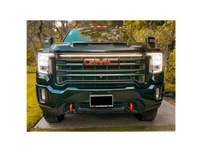 Sick Diesel LED Grille Light Power Bar with Plug and Play Harness; Silver Frame (20-25 Sierra 2500 HD AT4)