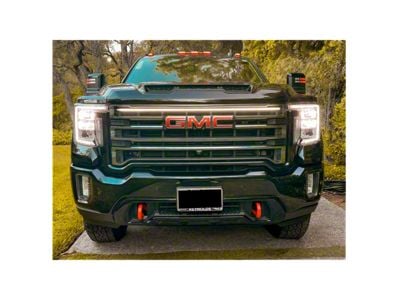 Sick Diesel LED Grille Light Power Bar with Plug and Play Harness; Silver Frame (20-24 Sierra 2500 HD AT4)