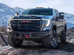 Sick Diesel LED Grille Lights with Plug and Play Harness; Smoked; Silver Frame (24-26 Sierra 2500 HD, Excluding Denali)
